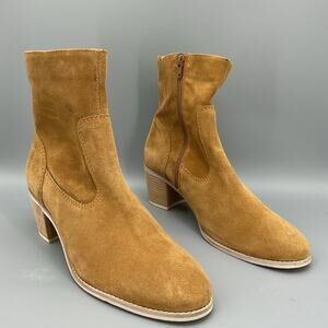 NEW Crevo Women’s Jade Suede Block Heel Boots Brown Size 10